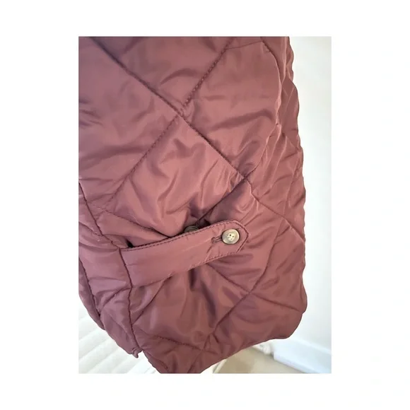 J. Crew Quilted Vest in Burgundy and Tan - Picture 4 of 7